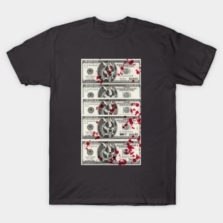 Licky Cat dollar bill print T-Shirt